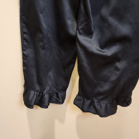 Victoria's Secret Women's Black Satin Ruffle Hem Pajama  Pants Size L - Picture 6 of 12